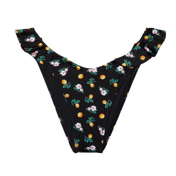 Victoria’s Secret Swim Ruffle One-Shoulder Bikini Top & bottom set Black Medium - Picture 13 of 13